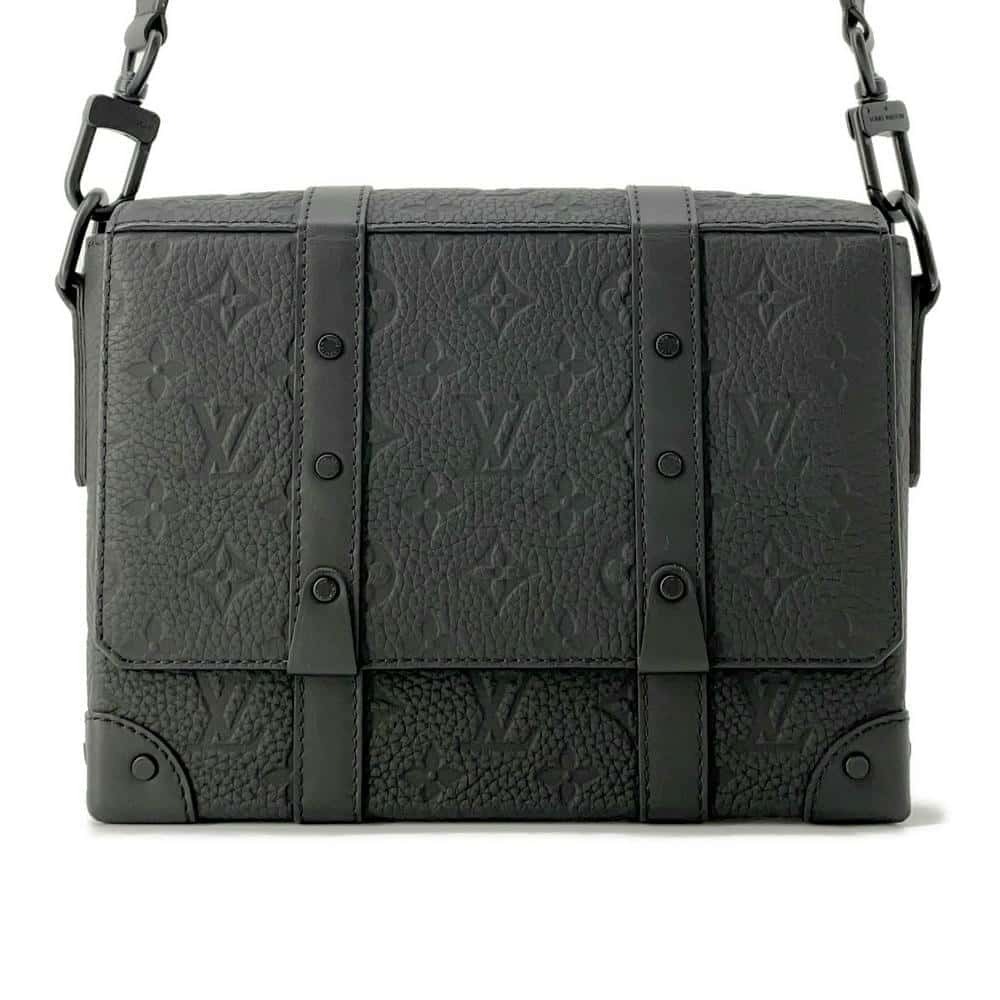 Louis Vuitton Shoulder Bag Monogram Taurillon Trunk Messenger Black